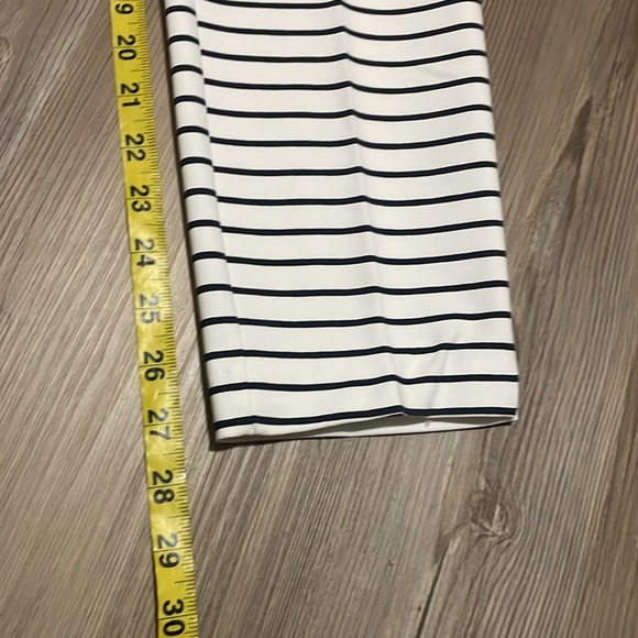 Zara Basic Womens Blue White Striped Pants Trousers Anke Length Causal Size S - Picture 11 of 13